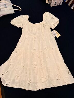 Kohl's White Eyelet Tiered Cotton Dress